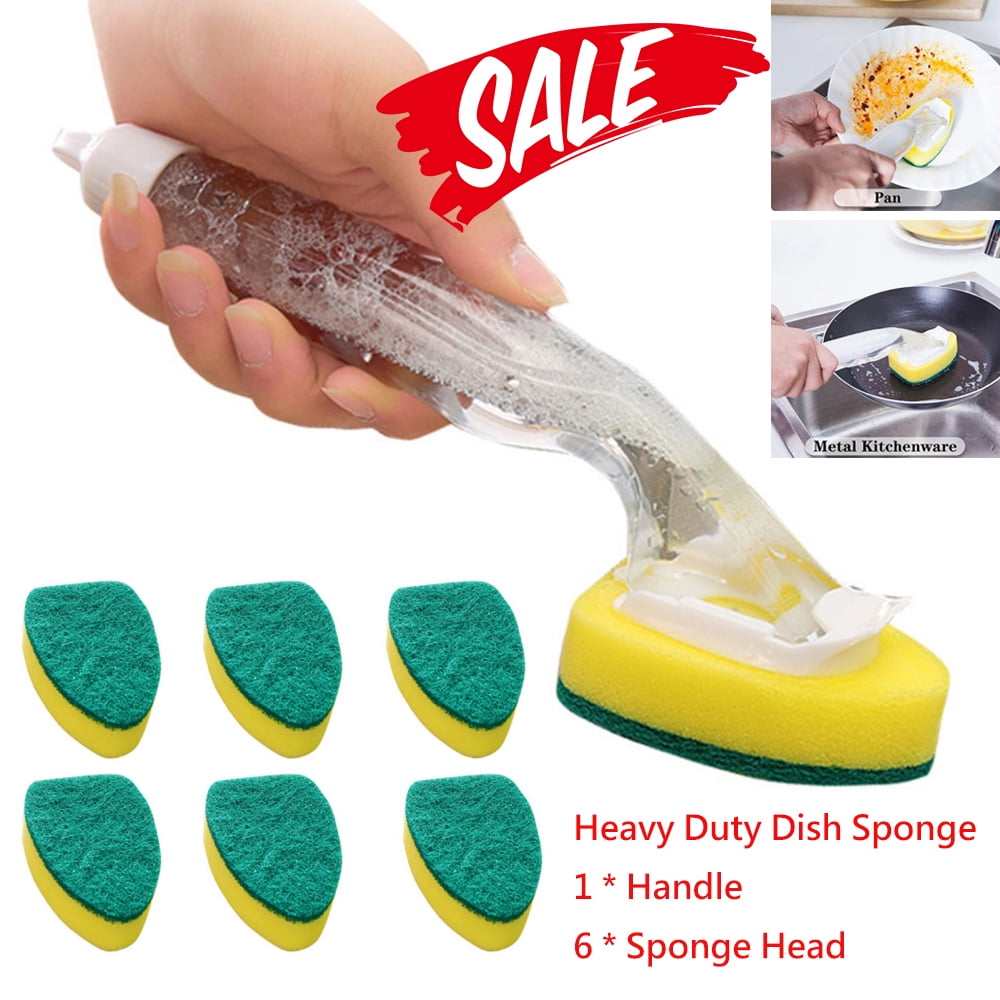 Heavy Duty Dish Wand Sponge Refill Replacement Heads for Kitchen Sink