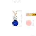 thumbnail image 3 of ANGARA Lab Grown 1 Ct Blue Sapphire & Diamond Two Stone Pendant for Women in 14K Yellow Gold (Size-6mm) | September Birthstone, Anniversary, Jewelry Gift for Women | Lab-Grown Blue Sapphire Necklace, 3 of 7
