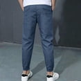 thumbnail image 7 of OSOLU Boys Pants Elastic Waist Side Pockets Jogger Kids Daily Casual Trousers Dark Blue, 7 of 7