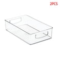 thumbnail image 1 of 2 Pieces Refrigerator Storage Box Clear Kitchen Cabinet Drawer PET Egg Food Organizer Fruit Fresh-keeping Container, M, 1 of 10