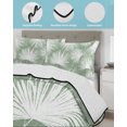 thumbnail image 3 of Twin XL Quilt Bedding Set, Sage Green Palm Leaves Coastal Reversible Summer Quilt 3 Pieces, Summer Tropical Botanical Lightweight Bedspreads Coverlets with 2 Pillow Shams for All Seasons, 3 of 5