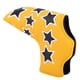 thumbnail image 2 of Funda para cabeza de palo de Golf de felpa gruesa, semicircular, de cuero PU, con bordado de estrellas, resistente al agua, en forma de L, color amarillo, 2 of 9