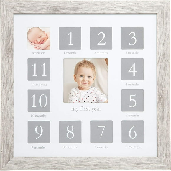 Kate & Milo Baby’s First Year Picture Frame, Woodland Nursery, Baby's First Year Photo Frame, Rustic