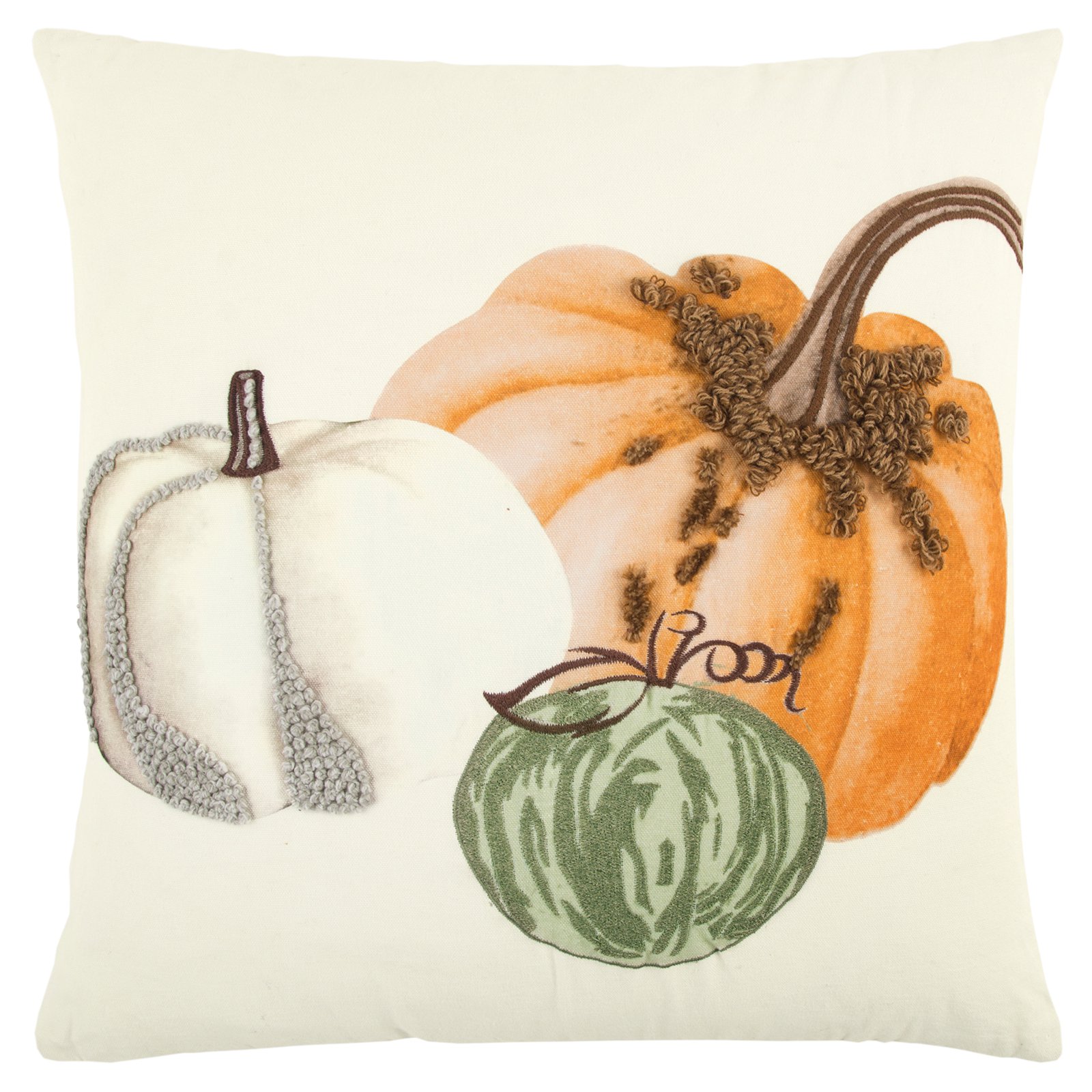 Rizzy Home Pumpkins Cotton Decorative Throw Pillow, 20" x 20"