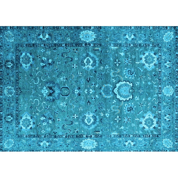 Ahgly Company Indoor Rectangle Oriental Light Blue Industrial Area Rugs, 4' x 6'
