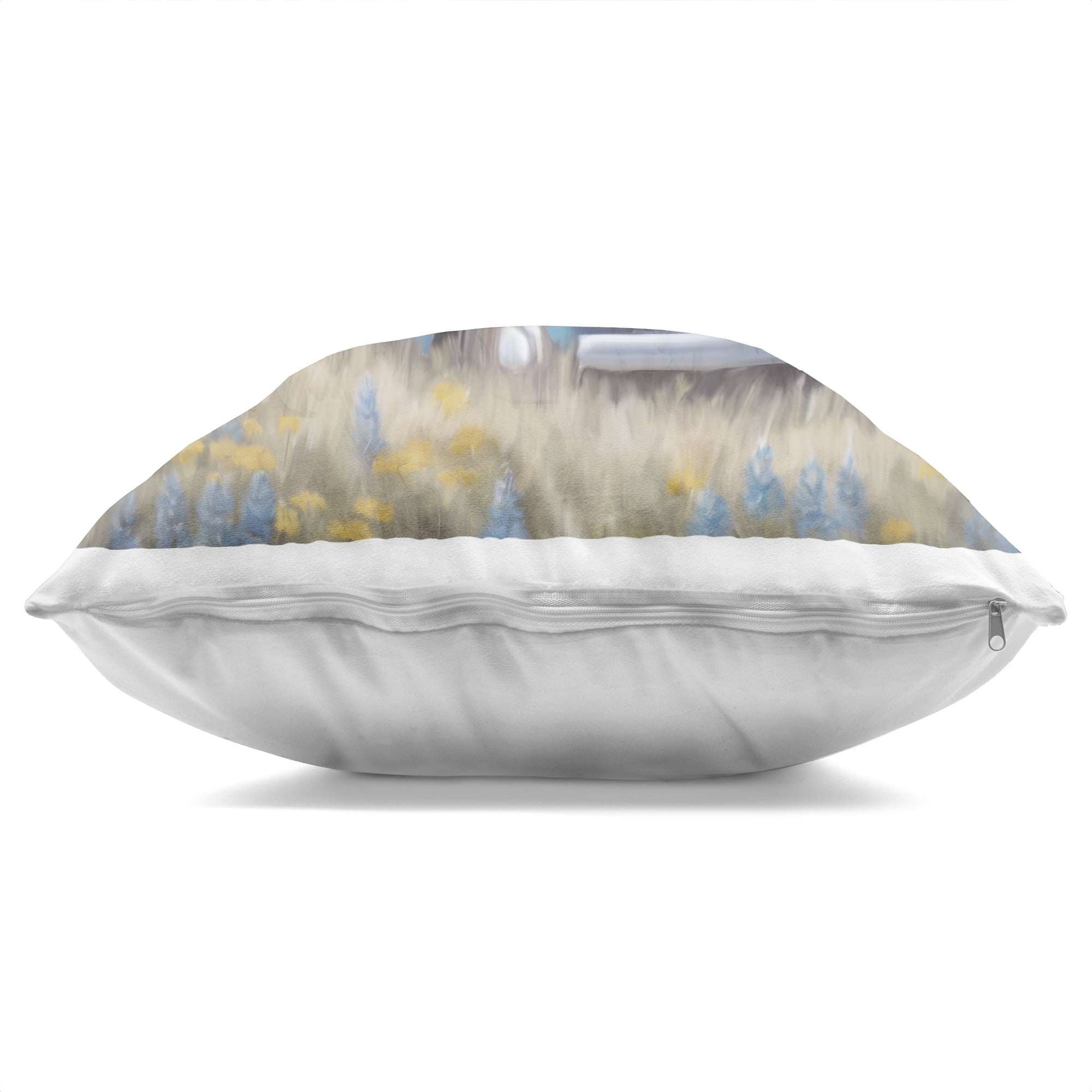 Stupell Industries Flower Truck in Antique Blue Decorative Printed Throw Pillow, design by Kim Allen