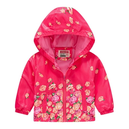 

EHTMSAK Toddler Baby Boy Girl s Hooded Pockets Outerwear Children Fall Winter Zip Up Cartoon Print Jacket Long Sleeve Coat Watermelon Red 1Y-5Y 130