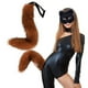 thumbnail image 2 of Colgante de cola de animal 3D para Halloween, con pompones y soporte para mujer, cola peluda de moda, 50 cm, cola de peluche para Halloween, 2 of 5