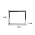 thumbnail image 3 of Geo Rectangle Clear Glass and Chrome Console Table, 3 of 9
