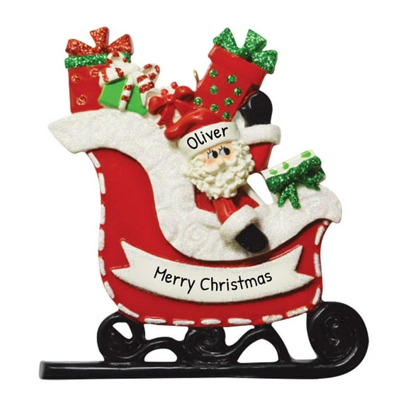 Personalized Santa's Sleigh Ornaments - Sled Christmas Decor, Decorative Sleigh, Christmas Sleigh Decoration, Santa Ornaments 2024, Sled Ornament - Gift Sleigh - Free Customization