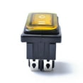 thumbnail image 3 of Rocker Toggle Switch On-Off-On 6 12V DC Car Boat Automobiles Waterproof LED Latching Switches (Yellow Light), 3 of 8