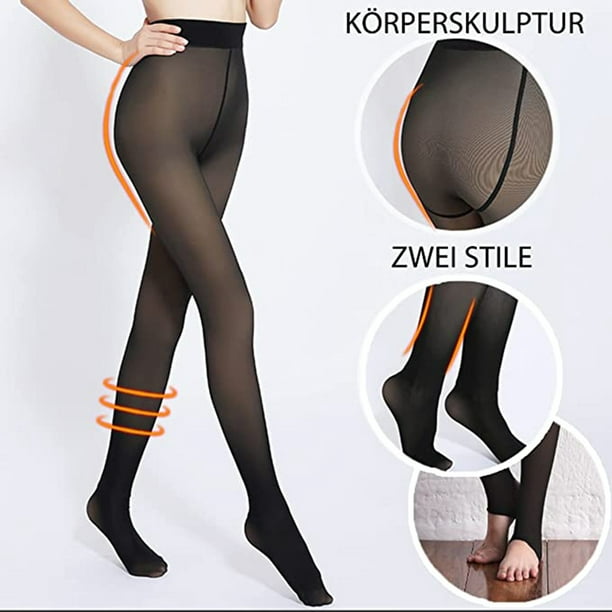 Thermal Fleece Lined Tights Women Warm Fake Translucent Pantyhose For Women