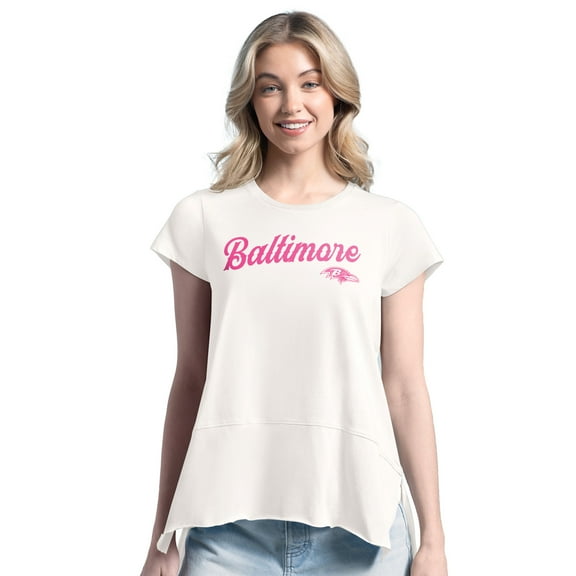 Women's Margaritaville Cream Baltimore Ravens Gametime Is Paradise T-Shirt