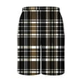 thumbnail image 4 of ZCFZJW Men's Gingham Bermuda Shorts Lightweight Summer Quick Dry Plaid Beach Swim Trunks Big and Tall Casual Drawstring Elastic Waist Workout Short Pants with Pockets Black#01 XL, 4 of 5
