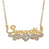 Personalized Planet Women's Two-Tone 3-D Double Stack Script Nameplate Necklace with Heart Tail