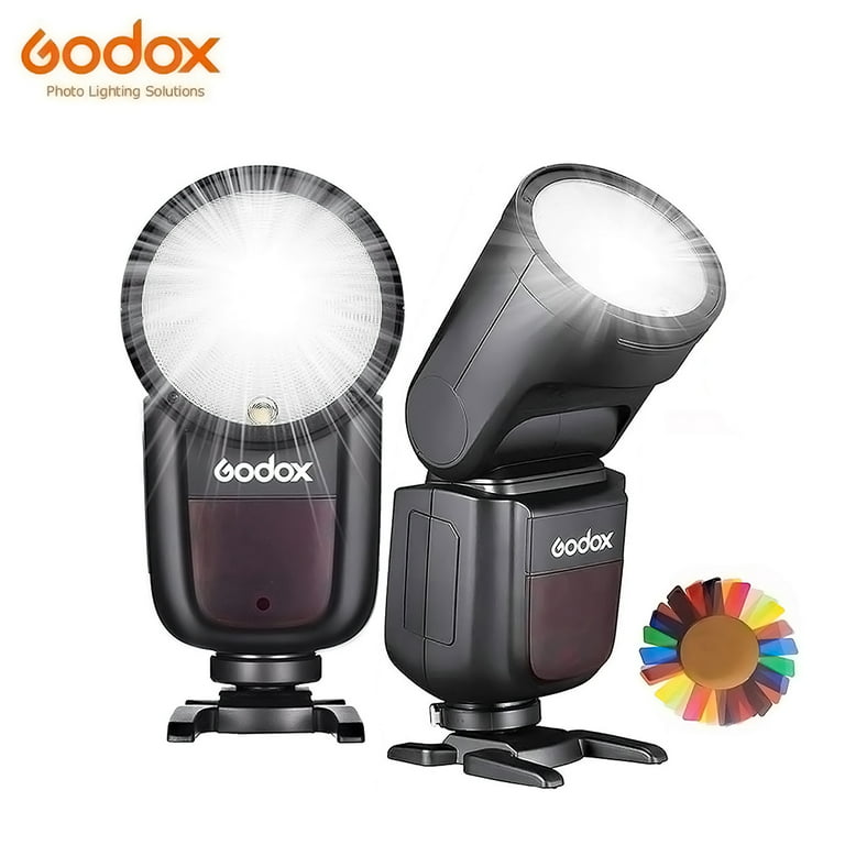 Godox V1-S Round Head Camera Flash for Sony Flash Speedlight Speedlite  Light 76Ws 2.4G 2600mAh 10 Levels LED Modeling Lamp