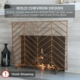thumbnail image 3 of Best Choice Products 38x31in Single Panel Handcrafted Iron Chevron Fireplace Screen w/ Distressed Finish - Copper, 3 of 8