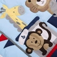 thumbnail image 3 of Sweet Baba Elephant Lion Crib Bedding Set for Boys, 3 Piece Includes Quilt,Fitted Sheet,Crib Skirt, Blue Baby Nursery Set, Portable Standard Set(Nautical Theme), 3 of 7