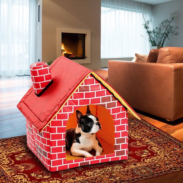 Xihbxyly Caseta Plegable para Perros, Acogedora Tienda de Campaña para Mascotas, Perrera Portátil de Viaje, Fácil de Montar y Desmontar, Base Antideslizante, Cómoda para Uso En Interiores, Diseño Ado
