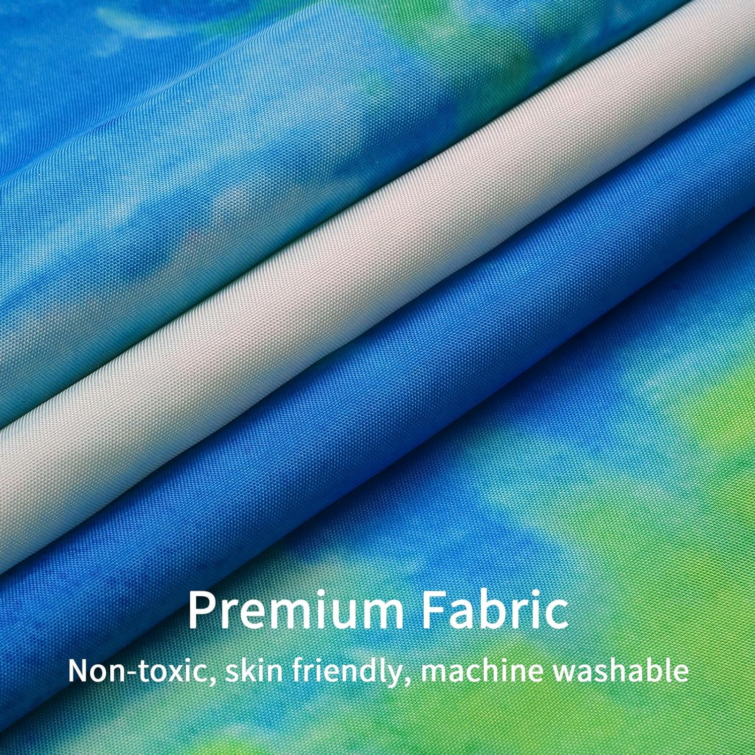 Small Stall Shower Curtain 36 x 72, Abstract Ombre Narrow Half Size Chic Shower Curtains for Modern Chic Bathroom Decor, Paint Brush Graffiti Design, Green and Blue