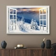 thumbnail image 2 of wall26 Canvas Print Wall Art Window View Landscape Snowy Pine Trees Nature Wilderness Photography Modern Art Rustic Scenic Colorful Multicolor for Living Room, Bedroom, Office - 24"x36", 2 of 5