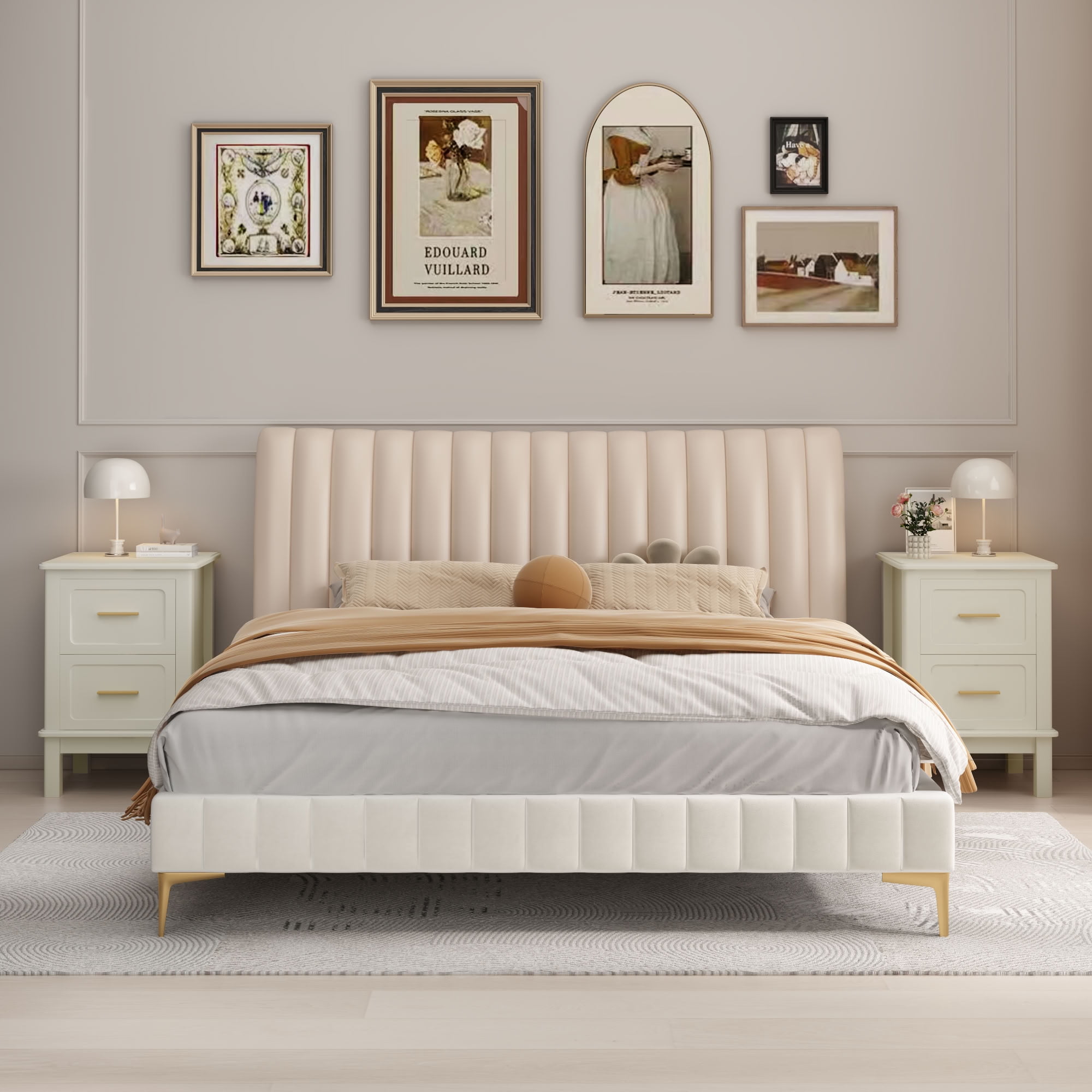 MAYEERTY Modern Nightstand with 2 Drawers, Wood Bedside End Table Storage Cabinet for Bedroom Living Room Kids Room Guest Room Small Apartment Spaces
