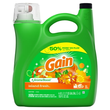 Gain Laundry Detergent Plus Aroma Boost, Island Fresh, 150 Fl Oz, 96 (Best Thing To Take To Gain Muscle Fast)