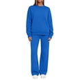 thumbnail image 3 of Women's 2 Piece Casual Outfits Solid Fall Winter Long Sleeve Sweatshirt Tops And Long Pants Set Suits, 3 of 7