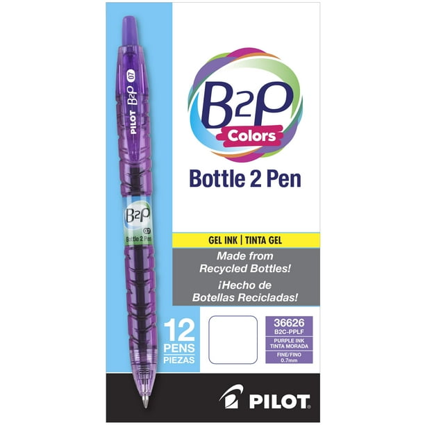 Bolígrafo Gel Pen Pilot B2P Colors, tinta rellenable retráctil púrpura G2