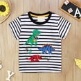 thumbnail image 2 of LYHaoo Boys Summer Short Sleeve T Shirts For Outdoor Sports Active Play Comfortable Kids Top With Prints Ages Lightweight Breathable Tee Basic Comfort Tees Sizes 18-24 Months Black, 2 of 6