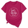 thumbnail image 5 of Loose Fit T-Shirts Girl'S Trip 2025 T Shirt Women'S Fashion Round Neck Casual Short Sleeves,Pink Women Cotton T Shirt XL, 5 of 5