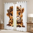 thumbnail image 2 of jejeloiu Highland Cow Leopard Print Curtains Pack of 2 (42x84 Each) Kids,Cute Farm Print Curtains Blackout, 2 of 7