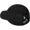 thumbnail image 6 of Muryobao Women Female Criss Cross Ponytail Baseball Cap Adjustable High Messy Bun Ponycap Trucker Hats Quick Drying Mesh Dad Hat for Outdoor Sports Travel Black, 6 of 7