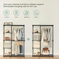 thumbnail image 3 of Portable Closet, Freestanding Closet Organizer, Clothes Rack with Shelves, Hanging Rods, Storage Organizer, for Cloakroom, Bedroom, 44.1 x 16.9 x 65 Inches, Gray URYG024G02, 3 of 19