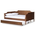 thumbnail image 5 of Baxton Studio Alya Classic Traditional Farmhouse Walnut Brown Finished Wood Full Size Daybed with Roll-Out Trundle Bed, 5 of 12