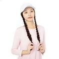 thumbnail image 4 of SAYFUT Baseball Cap with Hair Synthetic Extension,Hats with Hair Attached Black/White Hat with Long Wavy Hair for Women Daily Party Use, 4 of 7