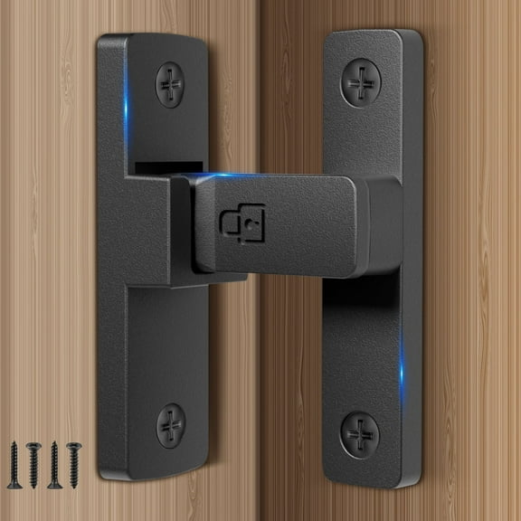 Barn Door Lock, 90/180 Degree Flip Latch, Safety Sliding Door Latch Lock, Heavy Duty Door Security Gate Latches for Barn, Shed,Fence, Garden, Cabinet, Garage and Window (90 Degree)