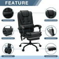 thumbnail image 2 of Hoffree Executive Office Chair Massage and Footrest Ergonomic Computer Desk Chair Reclining High Back Leather Office Chair Lumbar Back Support Swivel Rolling for Home Office Black, 2 of 9