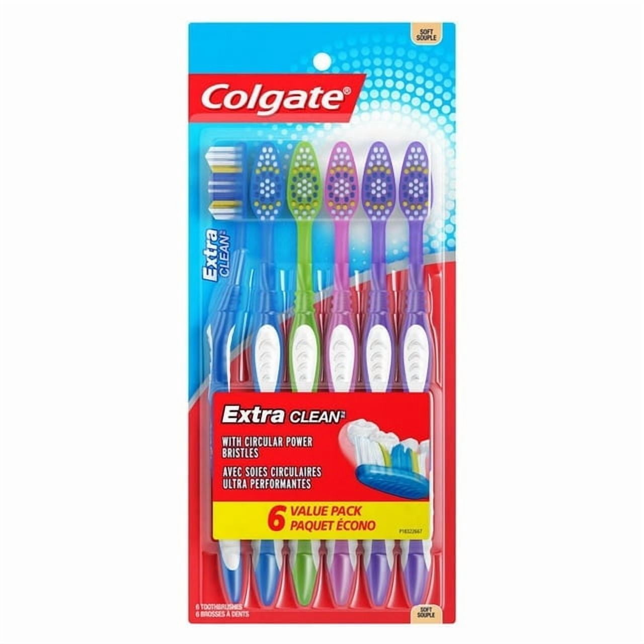 Colgate Extra Clean Toothbrush Value Pack, Soft, 6 Count