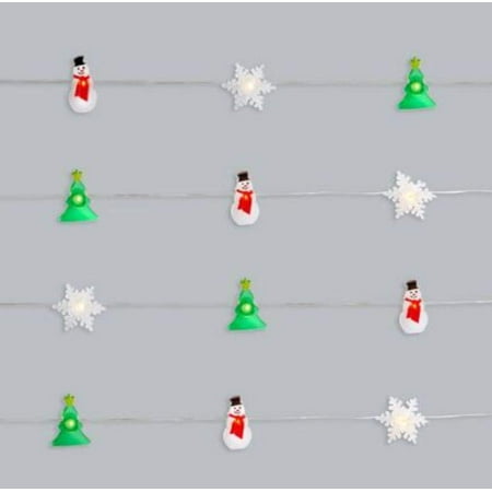 Order Home Christmas Themed Christmas Tree Snowman Snowflake LED String Lights with Timer,