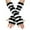 White, variant on Striped Bow Print Fingerless Gloves for Women Stylish Soft Knit Coldproof Mittens Ladies' Arm Warmer