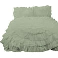 thumbnail image 2 of D.N.G. BEDDINGS 5 Piece 100% Egyptian Cotton Circle Ruffle Comforter Set, 550 GSM Filled Microfiber - Full/Queen Size, Light Sage Color - 800 Thread Count, 2 of 5
