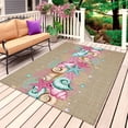 thumbnail image 4 of Outdoor Rug 3x5 ft Ocean Coral Starfish Conch Outdoor Large Area Rug Non Slip Rubber Marine Life Linen Front Door Mat RV Rug Camping Carpet Patio Outdoor Rugs for Backyard Balcony Deck Porch Indoor, 4 of 9