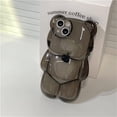 thumbnail image 4 of Compatible with iPhone 12 Clear 3D Cartoon Cute Bear Fashion Design for Women Teen Girls Camera Protect Lovely Animal Shockproof Protective Phone Case-Black, 4 of 15
