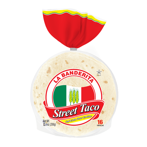 La Banderita Street Taco Thin Flour Tortillas 10.1 oz 16 Count (Pack of 2)