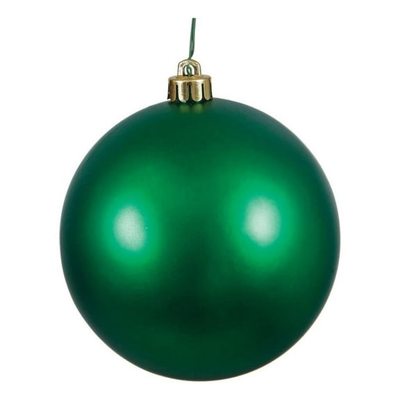 Pemberly Row 3" Plastic Ball Ornaments in Matte Emerald Green (Set of 12)