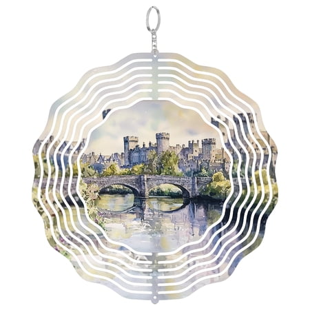 Kilkenny Ireland Castle Wind Spinner, Kinetic Hanging Outdoor Art