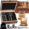 thumbnail image 1 of FURRIFIC Juego de Vasos para Whisky (Juego de Ajedrez) 2 en 1, El Juego Incluye un Juego de Ajedrez Completo, 8 Piedras de Hielo, 2 Copas de Vino, 2 Posavaso setc. Regalos para Hombre, 1 of 8