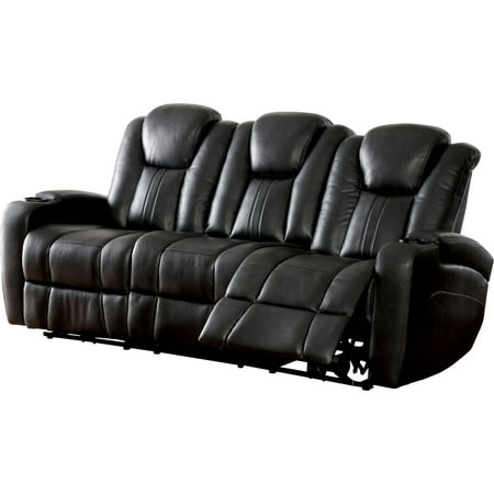 Furniture Of America Shafer Contemporary Sofa Recliner Dark Gray