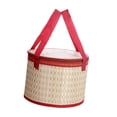 thumbnail image 4 of Canasta tejida de bambú con mango liviano, portátil, organizador de almacenamiento de alimentos, cesta de embalaje de regalos para bocadillos de, 4 of 9